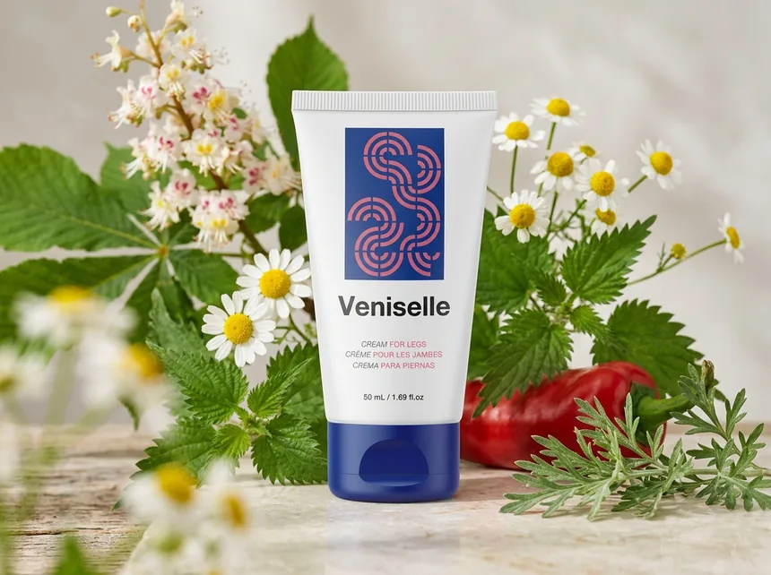 Crema Veniselle para el cuidado de las piernas con ingredientes botánicos